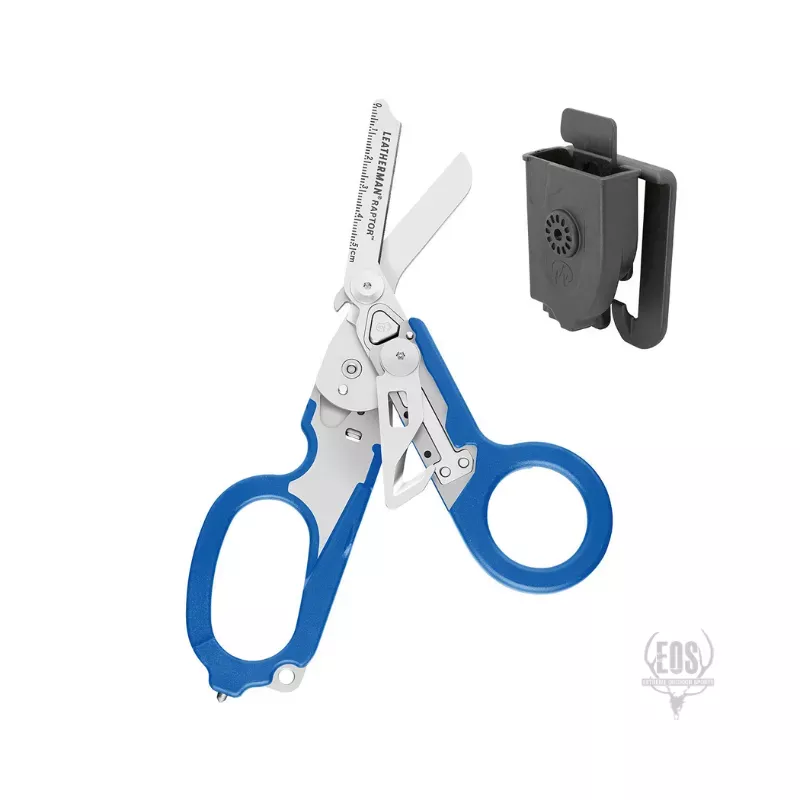 LEATHERMAN RAPTOR RESCUE BLUE HANDLES WITH UTILITY HOLSTER