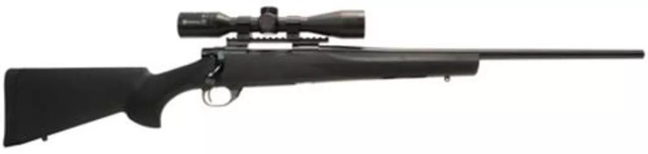 Legacy Howa/Hogue Package .25-06 Remington 22″ Barrel Blue Finish Hogue Overmolded Stock Green Finish Nikko Stirling Panamax 3-9x40mm Riflescope With Rings/Base 5rd