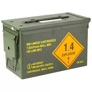 Magtech 7.62x51mm NATO 147gr FMJ Linked Ammunition - 500 Rounds
