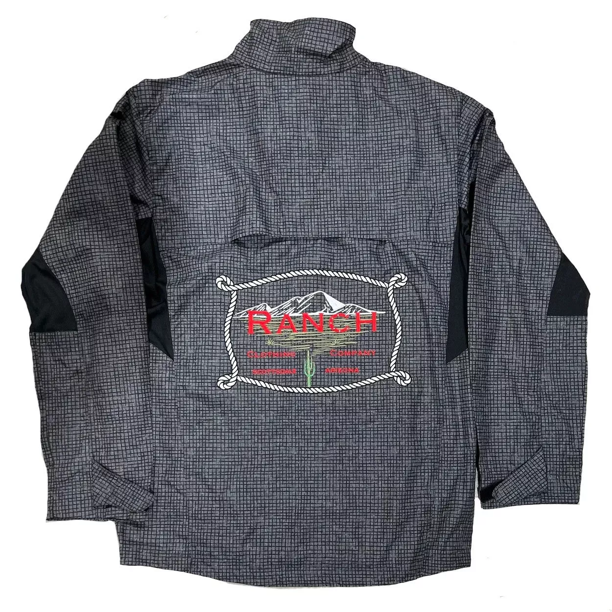 Men's Black Carbon Windbreaker Jacket Ranch Clothing Embroidered Logo