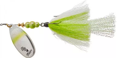Mepps Bronze Slammer Spinning Jig 1/3 Oz Size 4 Silver/Chartreuse Shad