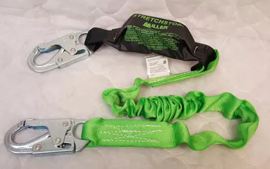 MillerStretchStop Lanyard, Single Leg w/ Locking Snap Hook, 6'