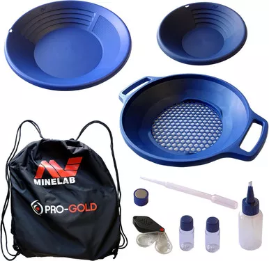 Minelab PRO-Gold Premium Gold Panning Kit 2 Gold Pans and Accessories USED