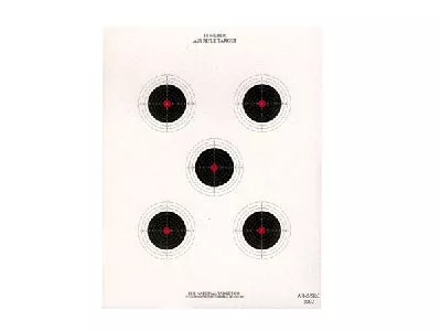 National Target 5 Bull Red Center Air Rifle Target