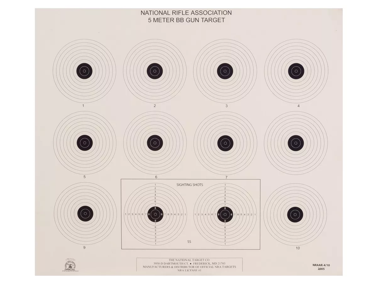 National Target NRA 5 meter BB Gun Target, 14"x12", 100ct.