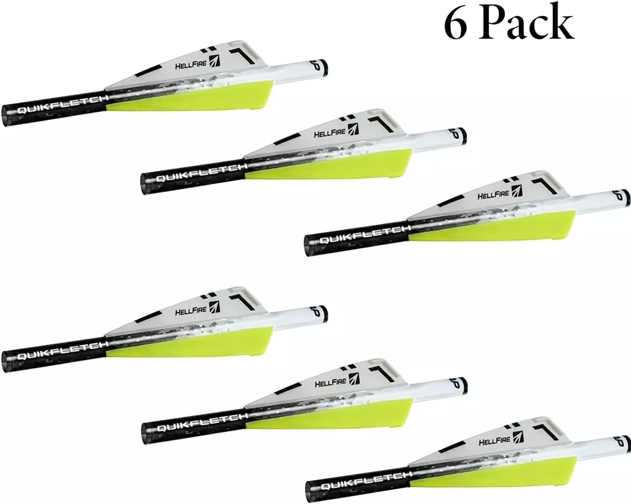 New Archery Products Quikfletch Hellfire Fletching White/Yellow 3" Vane