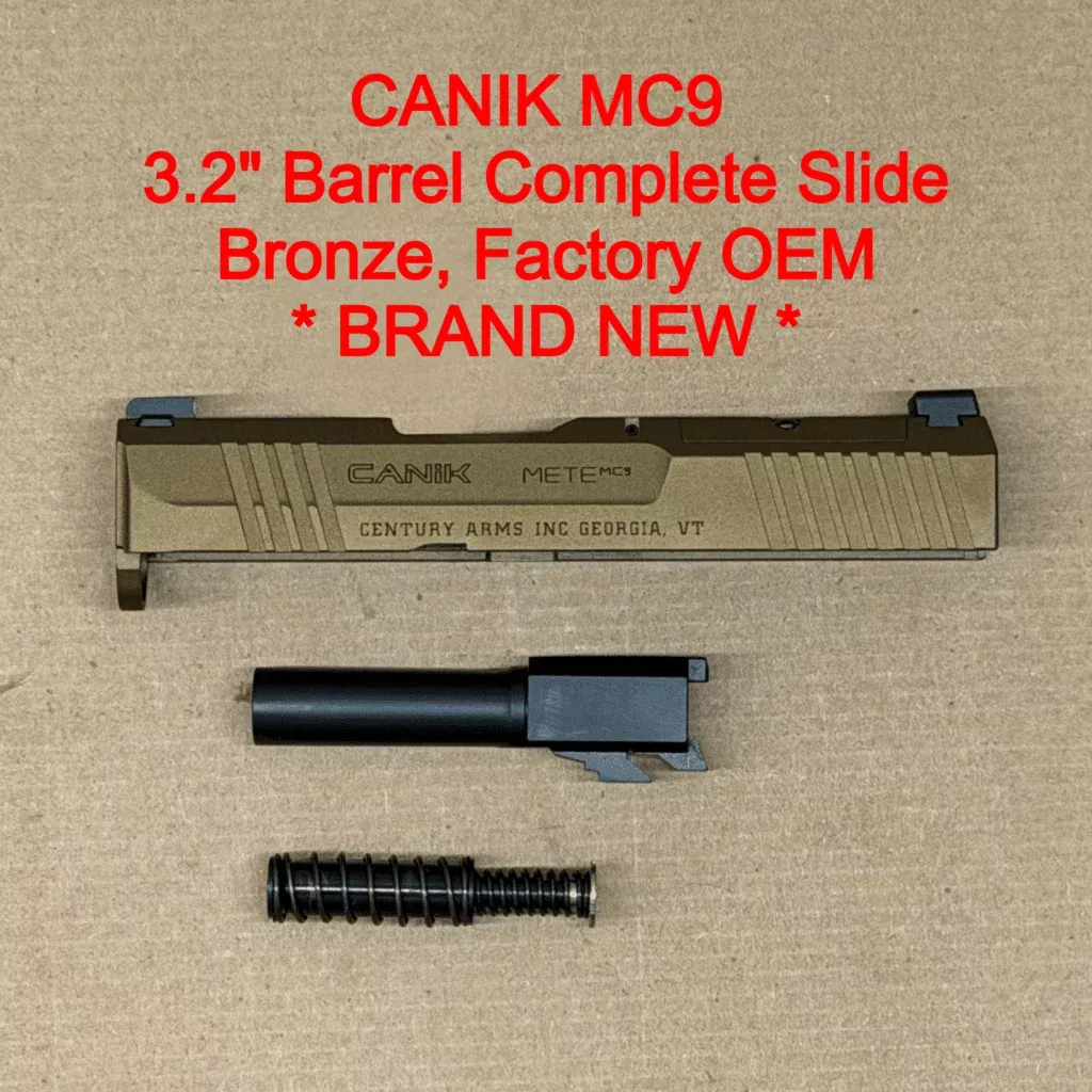 NEW – FACTORY Canik Mete MC9 MC9L 9mm 3.18” Optics Ready Bronze Slide Assembly