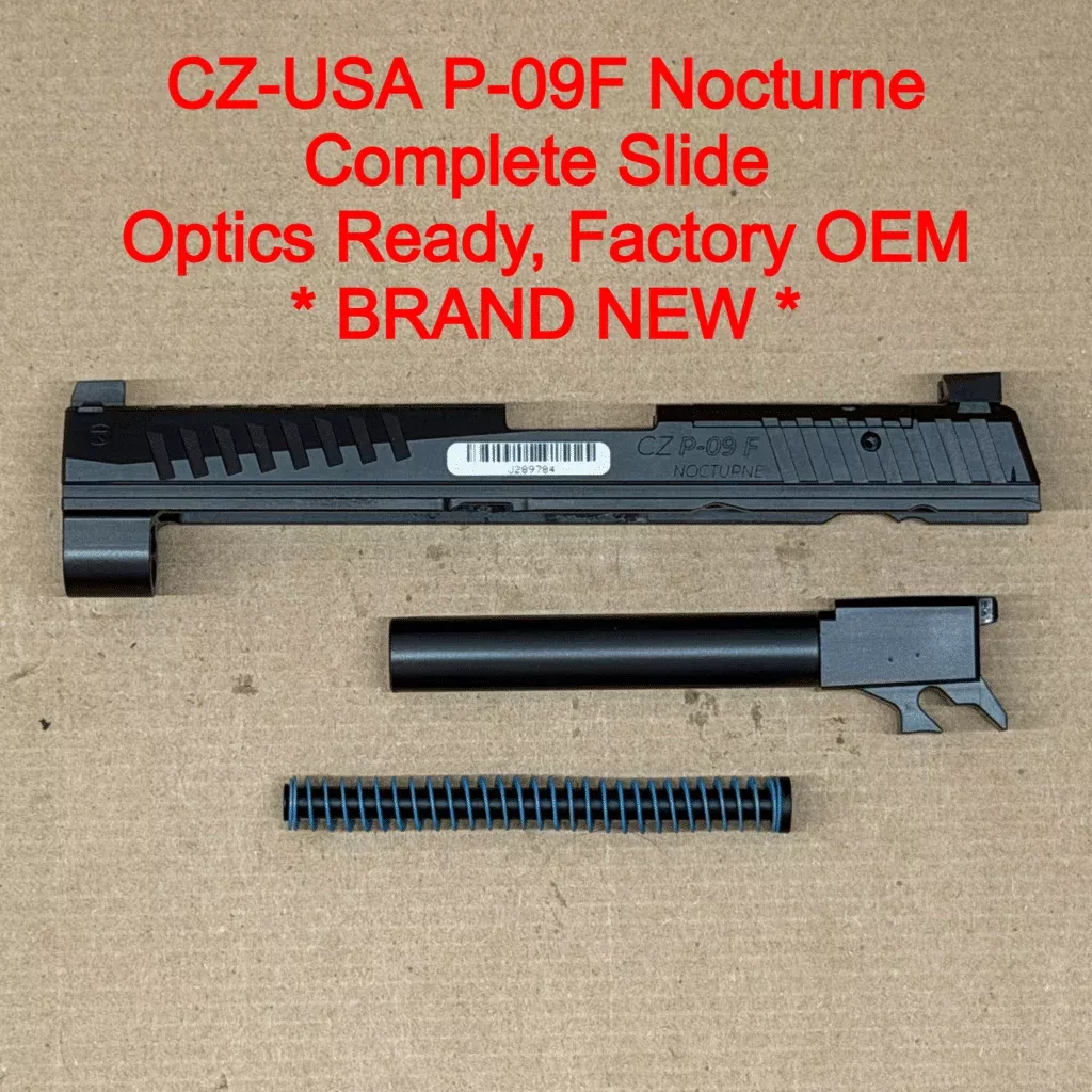 NEW – FACTORY CZ P-09 Nocturne 9mm Optics Ready RMS K Slide Assembly