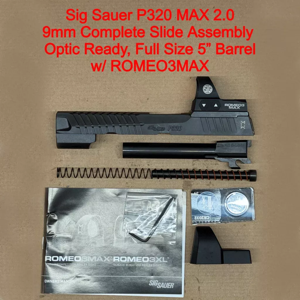 NEW – FACTORY Sig Sauer P320 XFive Max 2 9mm 5” Romeo3Max 6MOA Slide Assembly