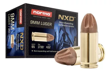 Norma NXD 9mm Luger 65 Grain Injection Molded Copper Projectile Ammunition - 200 Rounds