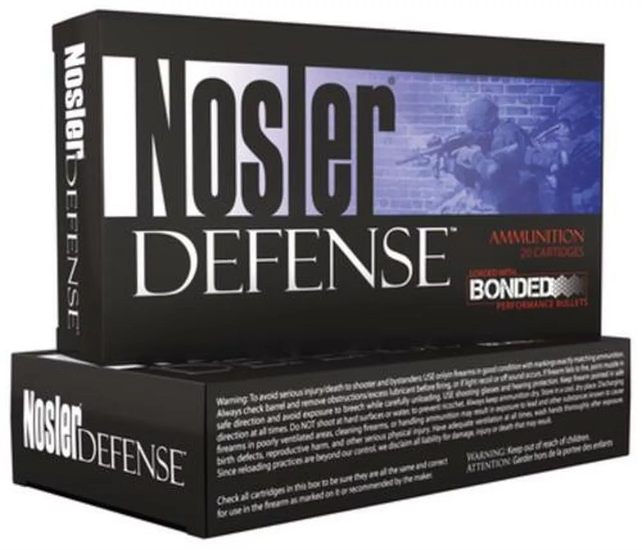 Nosler Defense Bonded 6.8mm SPC 90gr, Bonded Solid 20rd Box