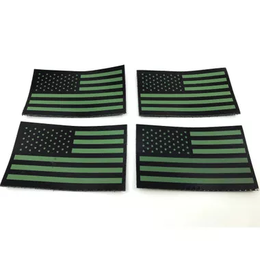 Open Box Pack Of 4 Pcs Uniform USA Flag Patch OD Green Subdued IR Left Side
