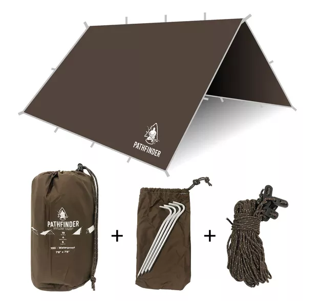 PATHFINDER NYLON TARP Earth Brown 7'8″x7'8″