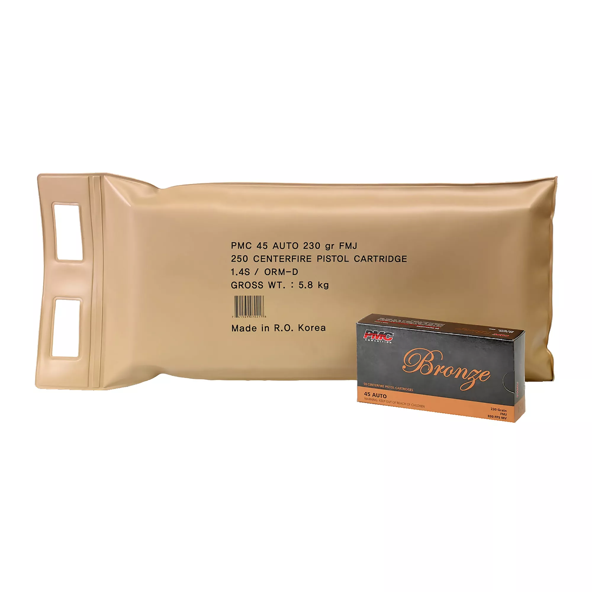 PMC 45ABP Bronze Battle Pack 45ACP 230gr Full Metal Jacket 250 Per Box/3 Case