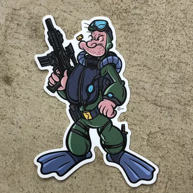Popeye The Frogman Sticker