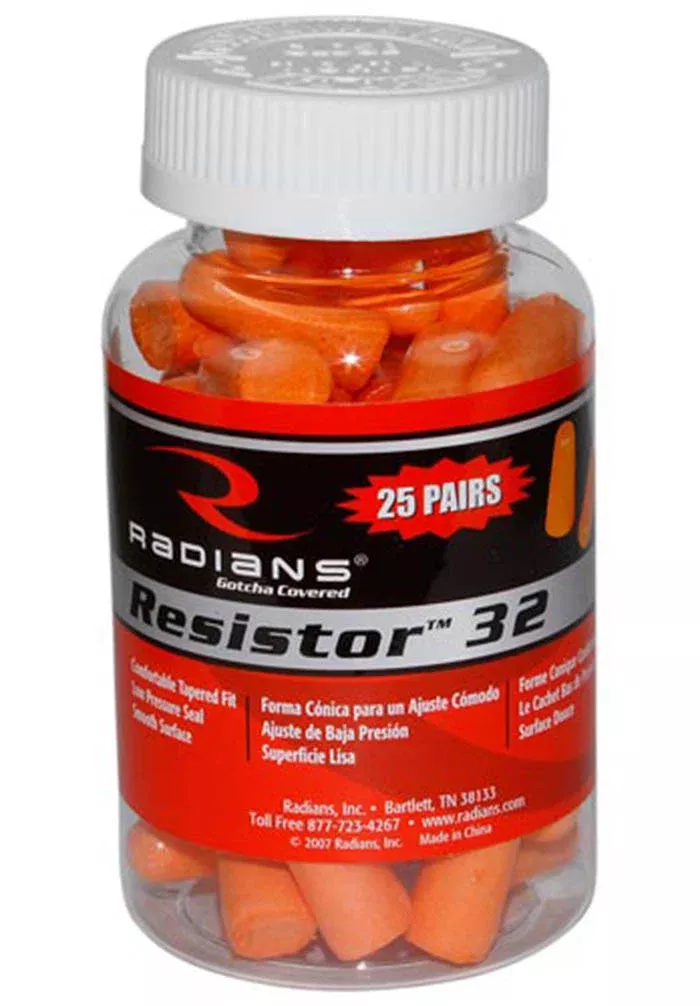 Radians Disposable Foam Earplugs, 25 Pairs, NRR 32