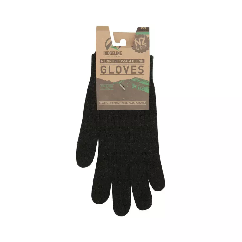 RIDGELINE MERINO /POSSUM GLOVES BLACK M