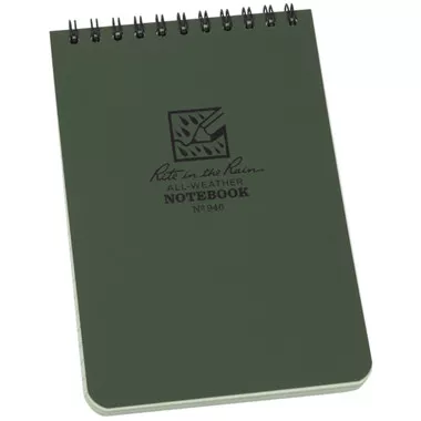 Rite In The Rain Top Spiral 4"x6" Notebook, Green
