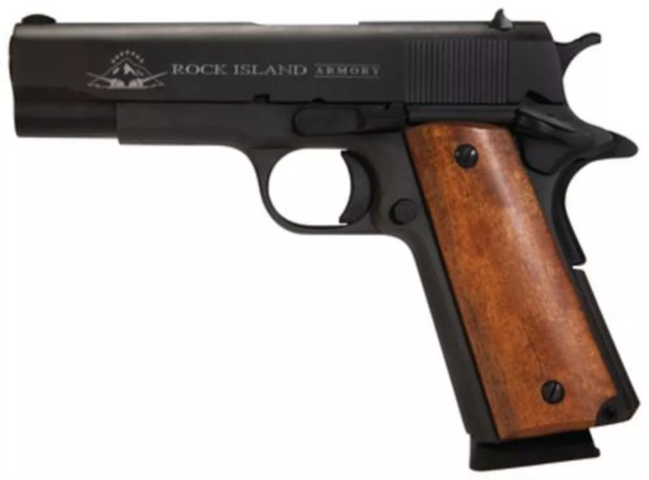 Rock Island Armory 1911 GI Midsized 45 ACP 4.25″ Barrel Parkerized Finish Fixed Sights 8rd MA Compliant