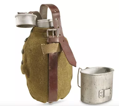 Romanian Aluminum Canteen Set Like New