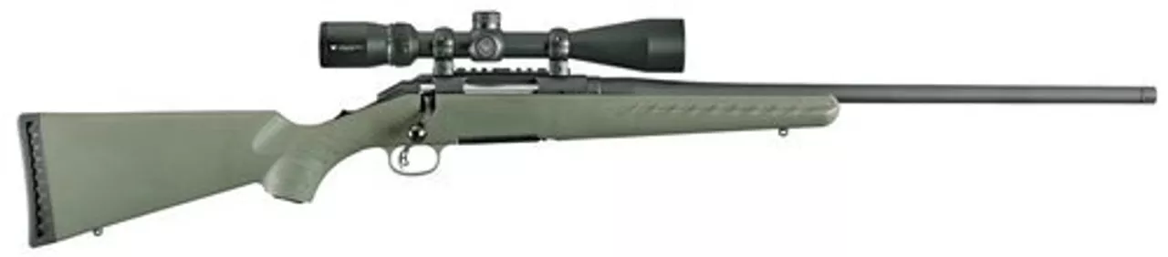Ruger American Predator Rifle .204 Ruger 22″ Barrel Vortex Crossfire II 4-12x44mm Riflescope Moss Green Composite Stock 5 Round