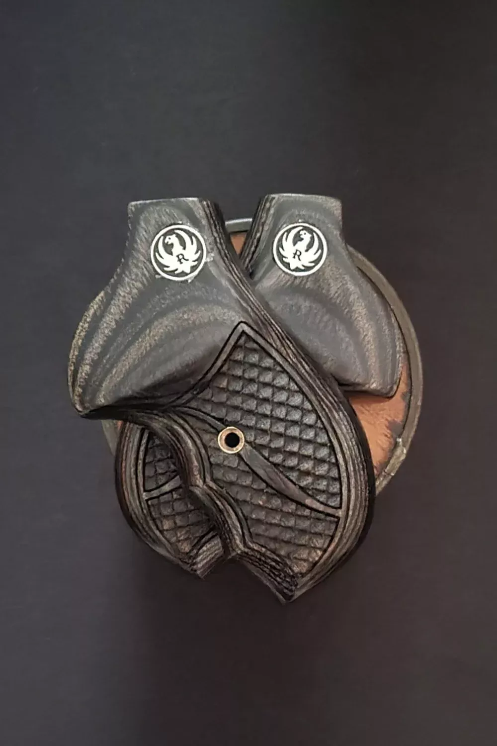 Ruger SP101 Oversize Fingergroove Grips "Double Dragons" Optional Top Section • All Colors