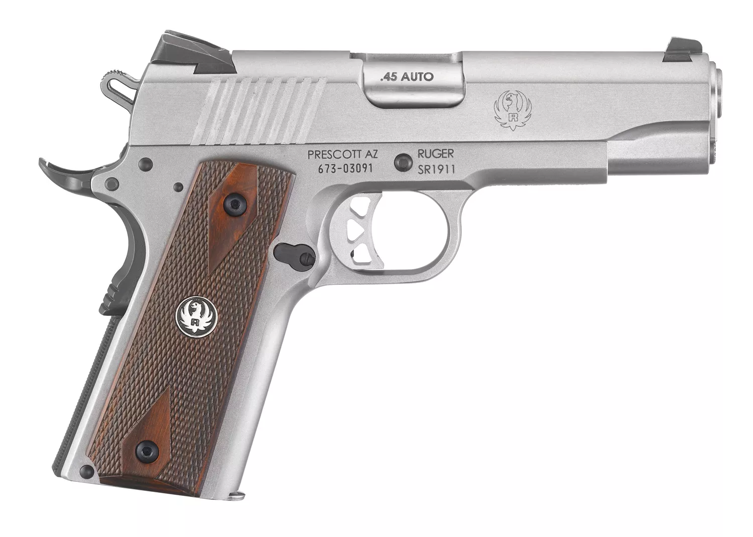 Ruger SR1911 Commander 45 ACP Stainless Steel 1911 6702