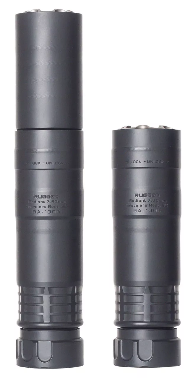 Rugged Suppressor Radiant7.62 7.62mm, 7.5″ Length, 5/8×24 TPI, Black