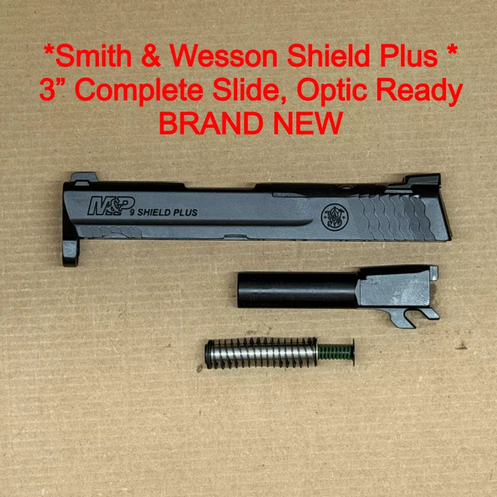 S&W M&P Shield Plus 3″ 9mm Optic Ready Slide Assembly with Barrel & Recoil Spring – OEM Factory