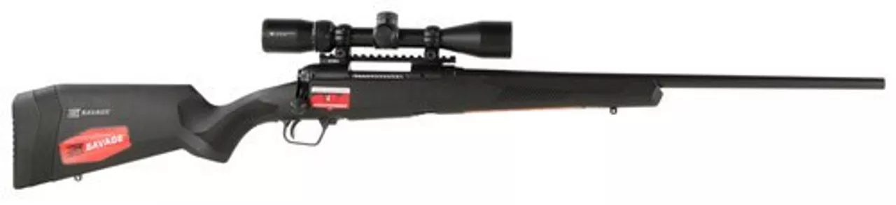 Savage 110 Apex Hunter XP, 25-06 Rem, 24″, 4rd, 3-9x40mm Vortex Crossfire II Scope, Black