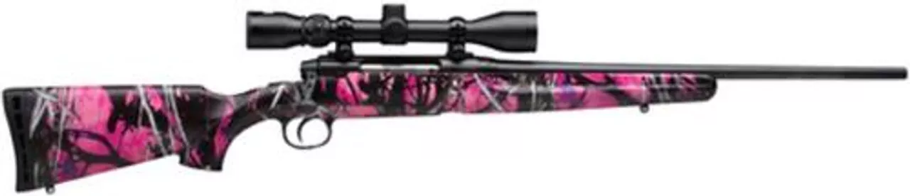 Savage Arms Axis XP Youth Package .243 Winchester 20″ Barrel Matte Black Synthetic Stock Realtree Xtra Camouflage Finish 4rds Includes 3-9x40mm Riflescope Mounted