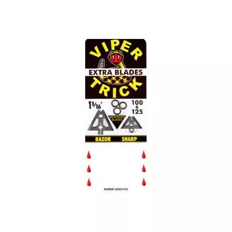 Set of 4 replacement blades for Slick Trick Vipertrick 1 broadheads