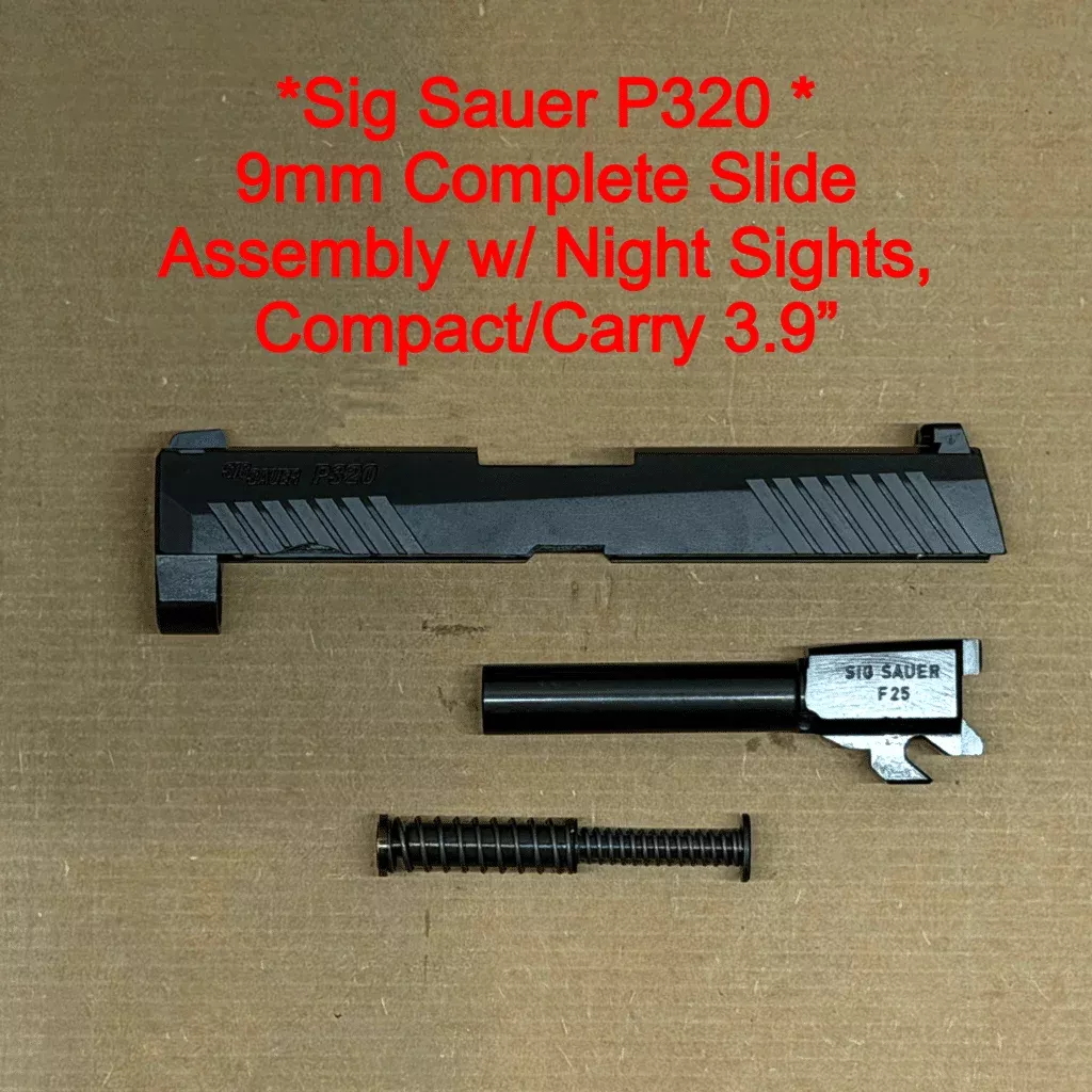 Sig Sauer P320 9mm Complete Slide Assembly w/ Night Sights, Compact/Carry 3.9″