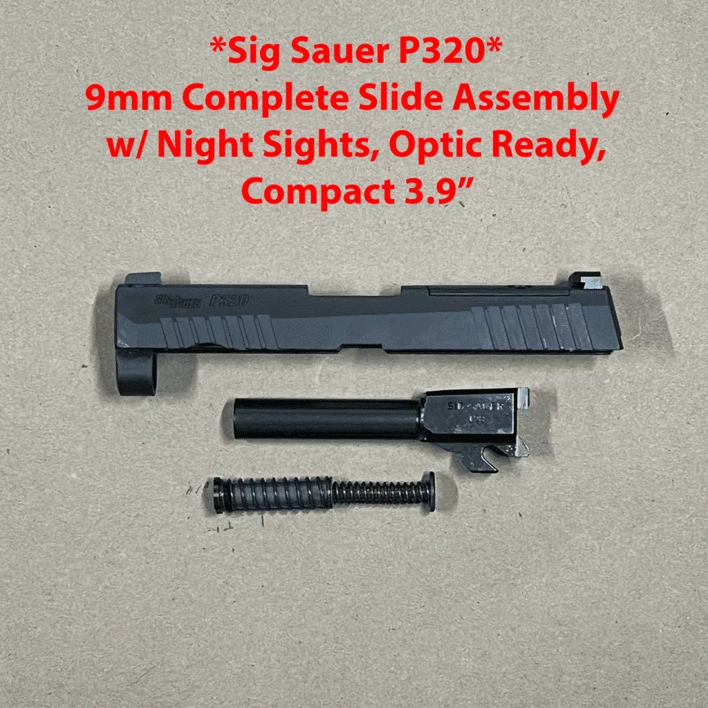 Sig Sauer P320 9mm Complete Slide Assembly w/ Night Sights, Optic Ready, Compact 3.9″