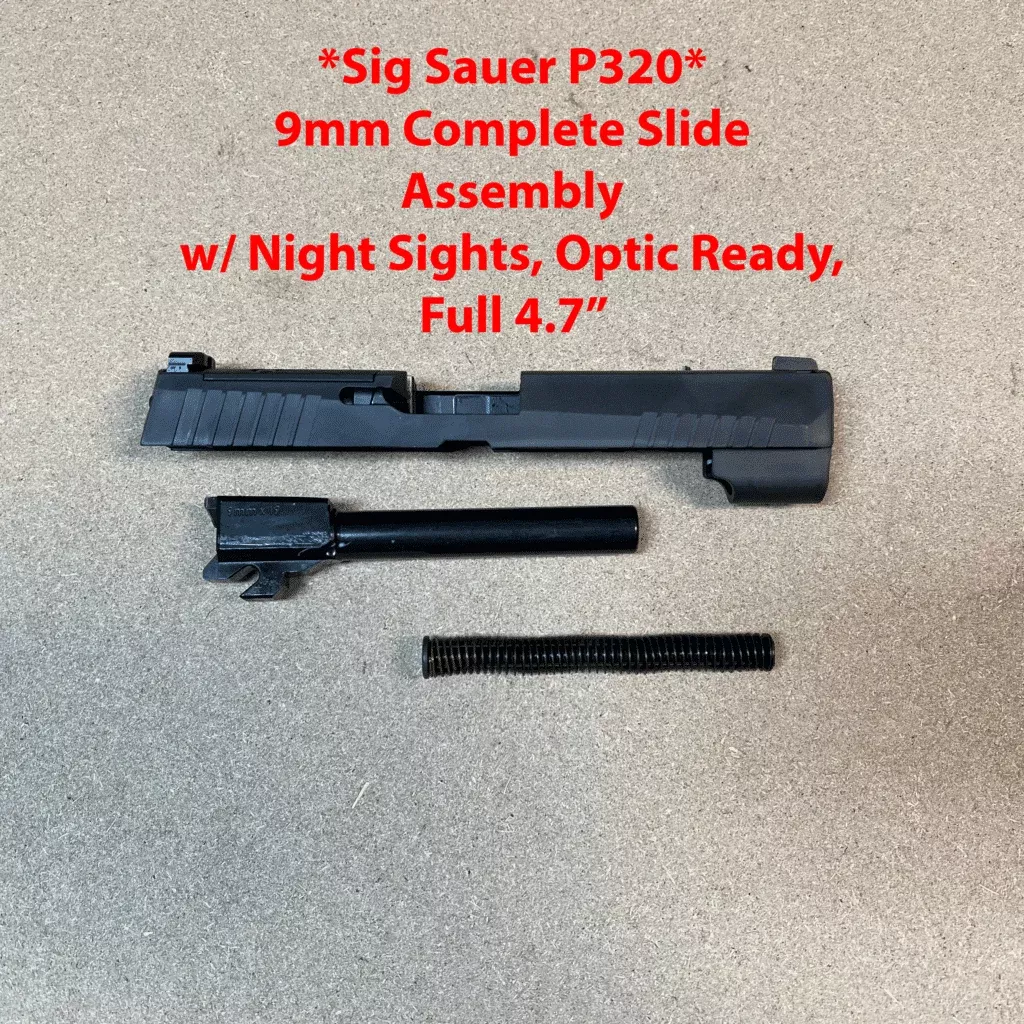 Sig Sauer P320 9mm Complete Slide Assembly w/ Night Sights, Optic Ready, Full 4.7″