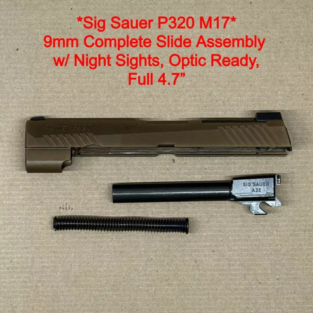 Sig Sauer P320 M17 9mm Complete Slide Assembly w/ Night Sights, Optic Ready, Full 4.7″ – Coyote FDE