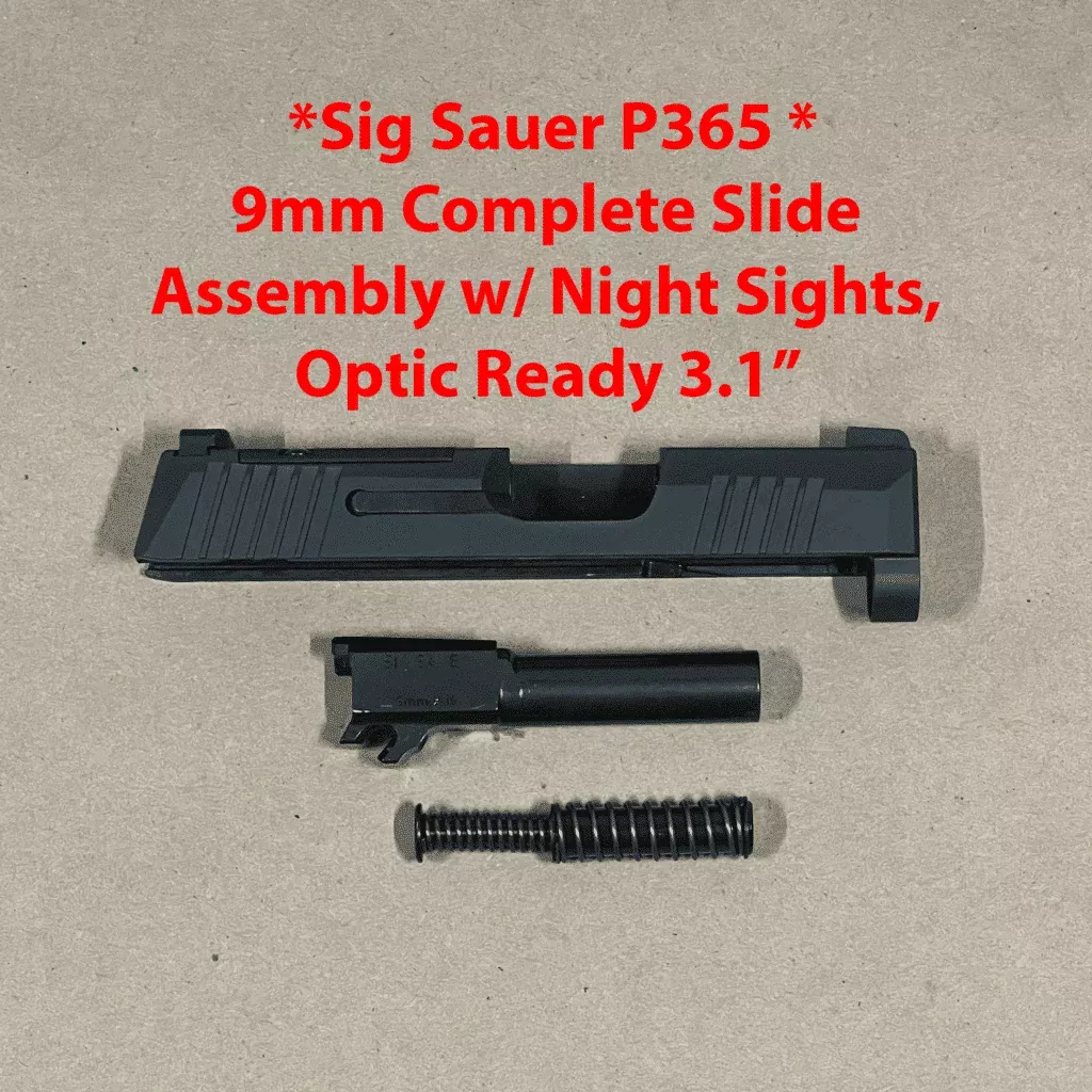 Sig Sauer P365 9mm Complete Slide Assembly with Barrel, Optic Ready, Night Sights, 3.1″