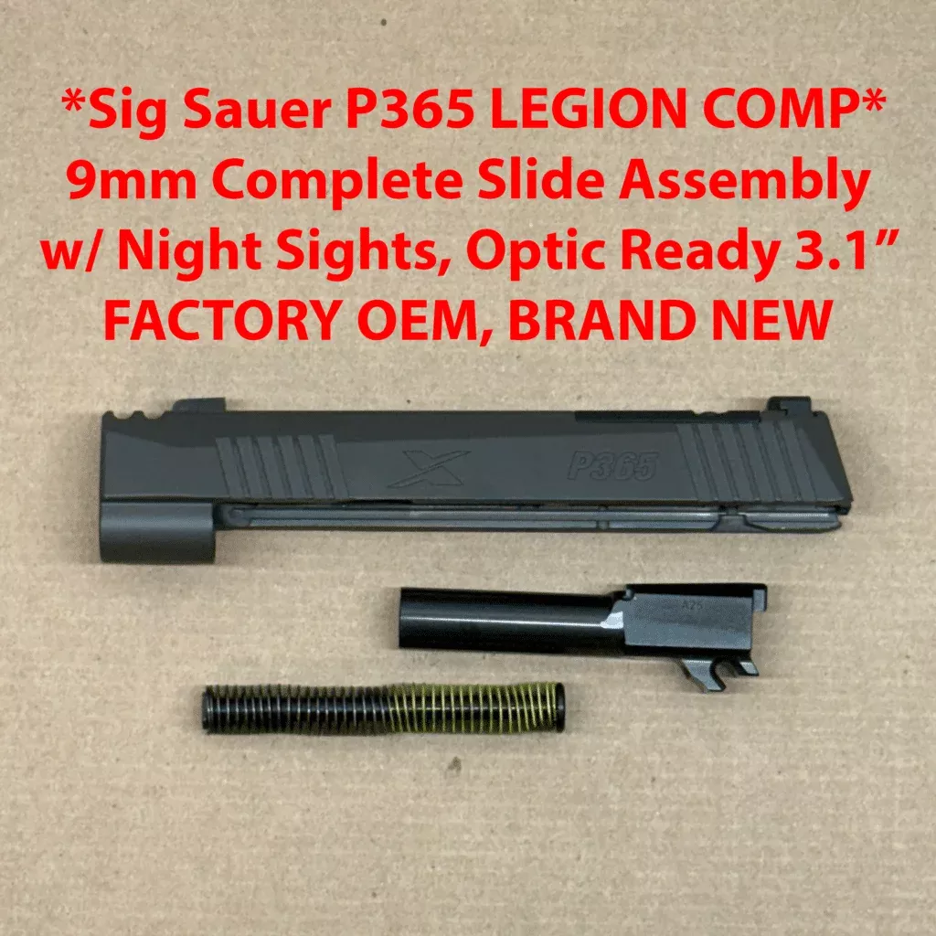 Sig Sauer P365 Legion Comp 9mm Complete Slide Assembly, 3.1″ , Optic Cut – 365AXGCA-9-LEGION