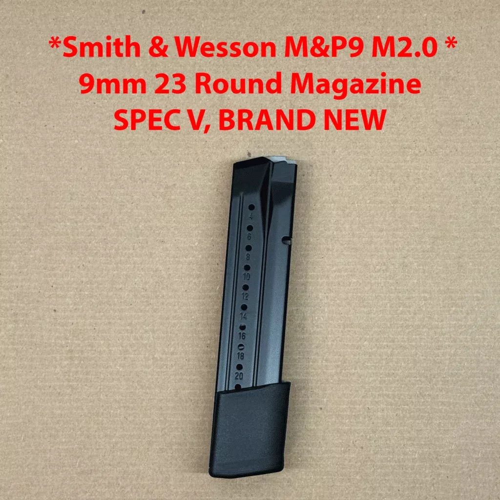 SINGLE * 23 Round Smith & Wesson M&P9 M2.0 Spec V Series OEM Extended Magazine – 3015917