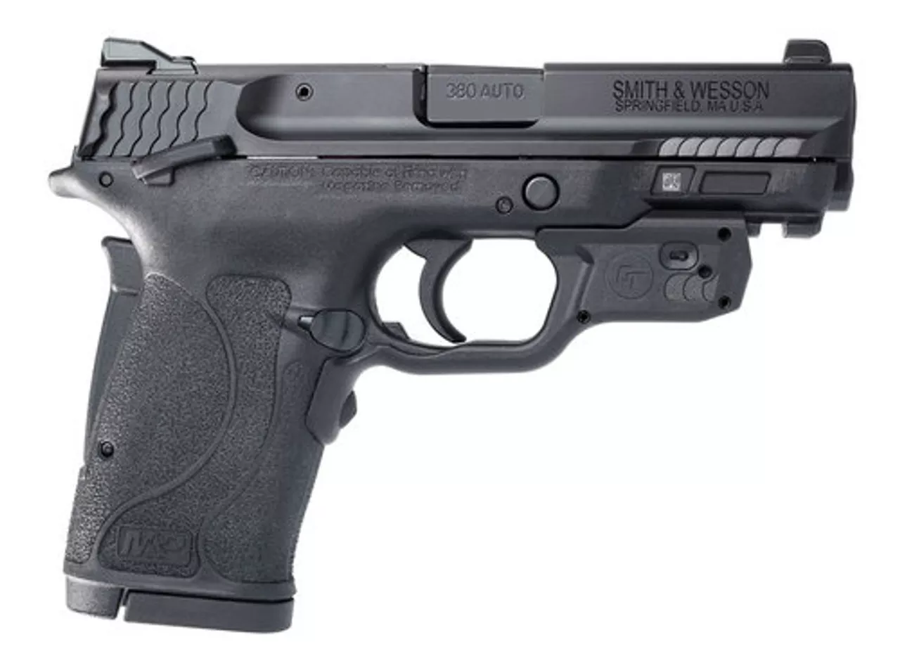 Smith & Wesson M&P Shield EZ Crimson Trace Laserguard, .380 ACP, 3.675″, 8rd, Manual Safety, Black