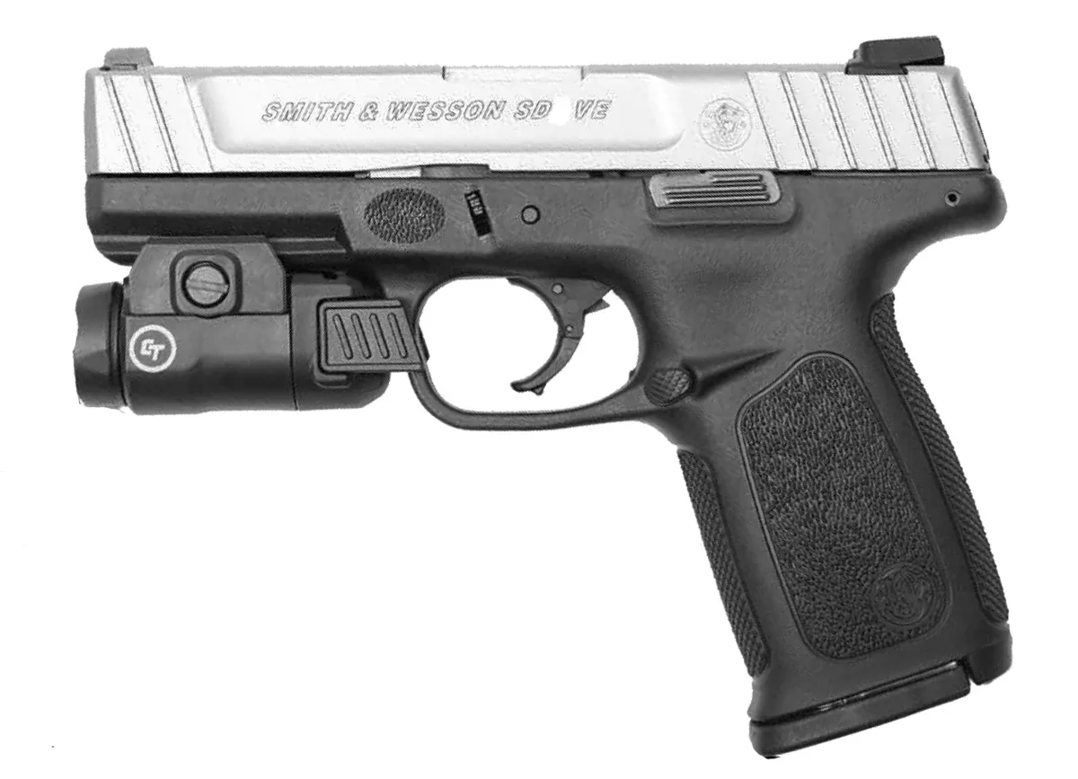 Smith & Wesson SD9VE 9mm with Pistol Crimson Trace Rail Master Tactical Light- 10 Round Magazines