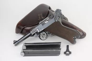 SOLD - 1939 Nazi Mauser Luger Rig - Two Matching Magazines