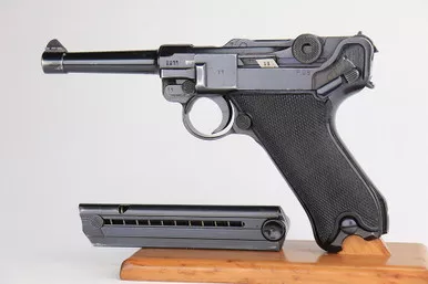 SOLD - Excellent 1942 "Black Widow" Mauser Luger (2211b - 23468)