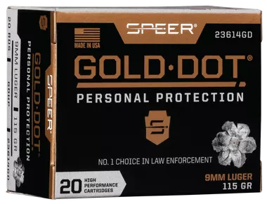 Speer Gold Dot 9mm 115gr JHP Ammunition - 20 Rounds