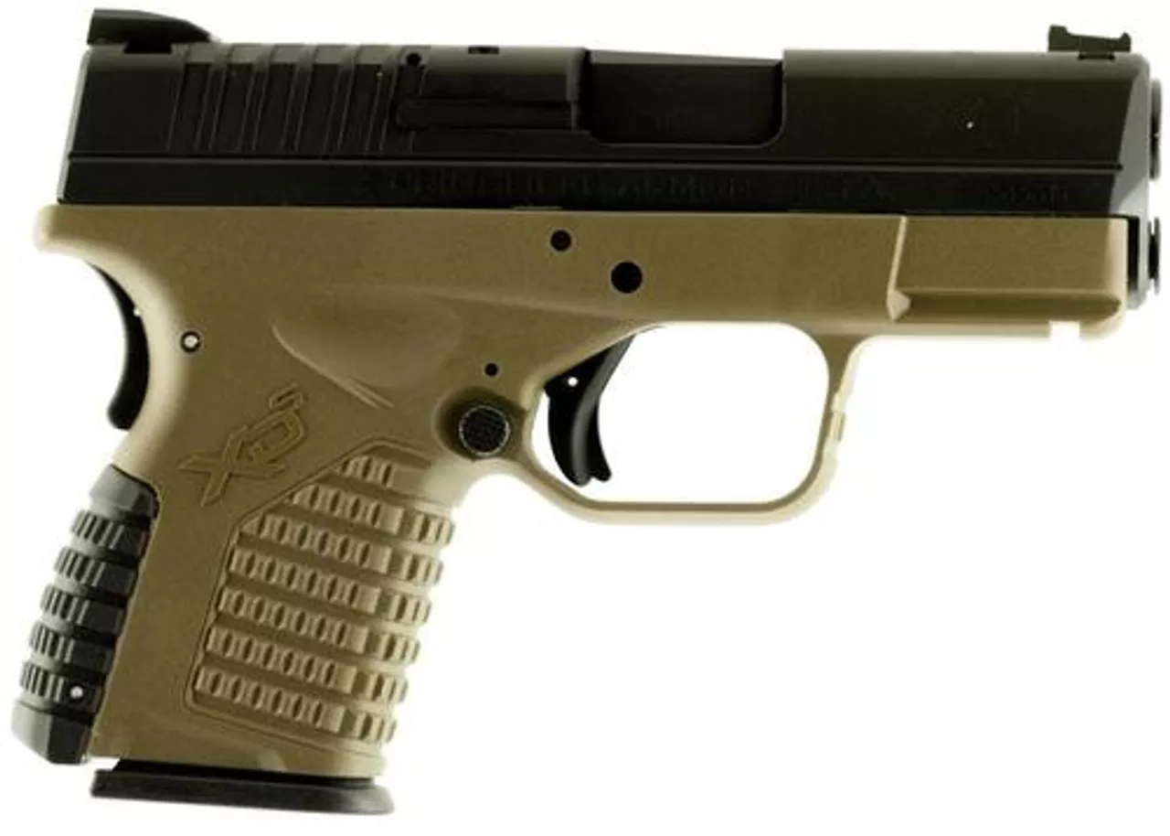 Springfield XD-S .40 S&W, 3.3″, 5rd, Flat Dark Earth Frame/Black Melonite
