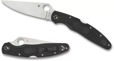 Spyderco C07PBK4 Police 4 Lightweight Folding Knife 4" Plain Edge