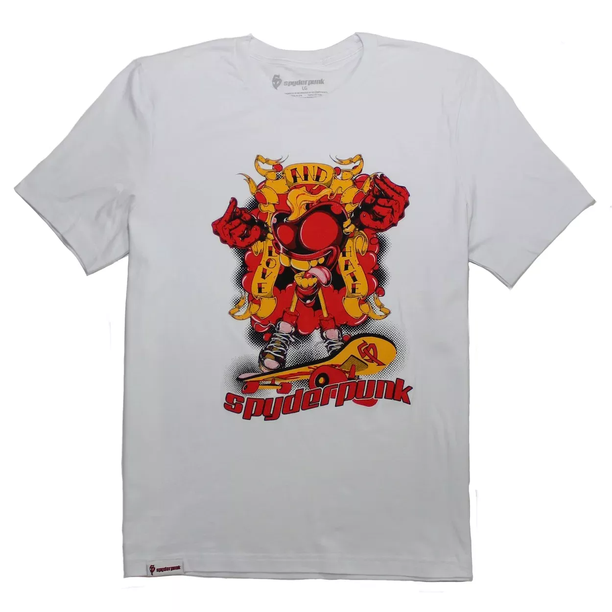 Spyderpunk Love & Hate Skateboarding T-Shirt - Premium Cotton Tee