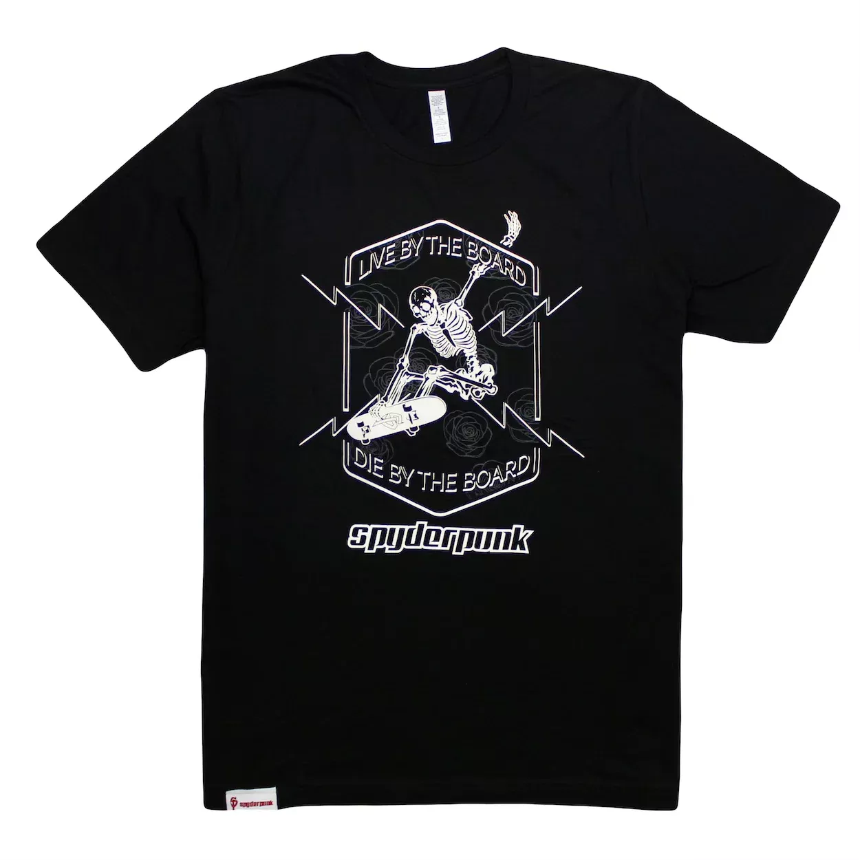 Spyderpunk Sports Live By The Board Printed Tee - Premium Cotton