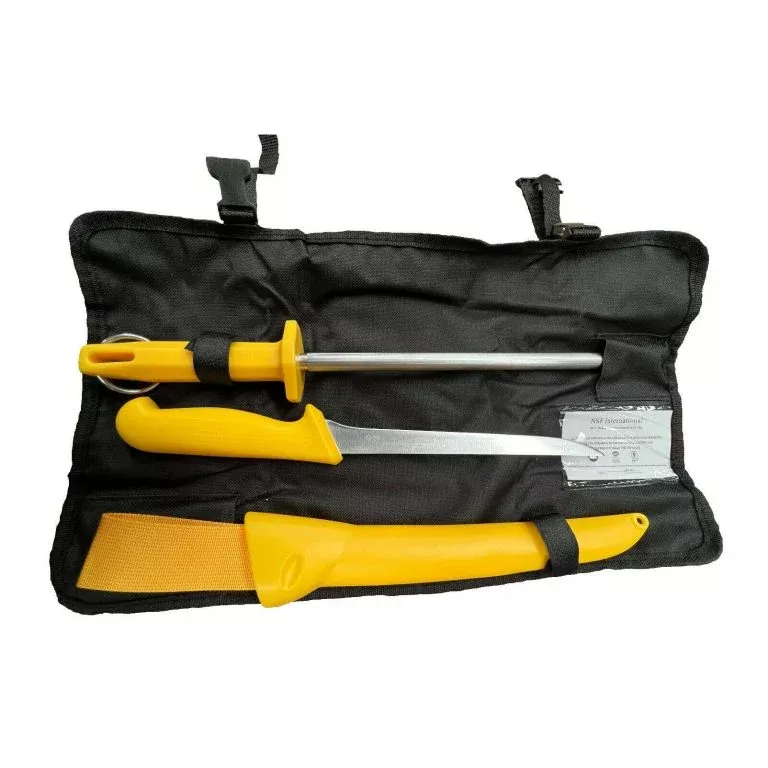 STARRETT FILLET/ BUTCHERS KNIFE WITH STEEL YELLOW
