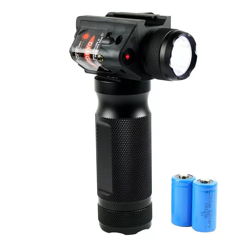 Tactical Vertical Foregrip with LED Flashlight Laser Sight – 20mm Rail Mount